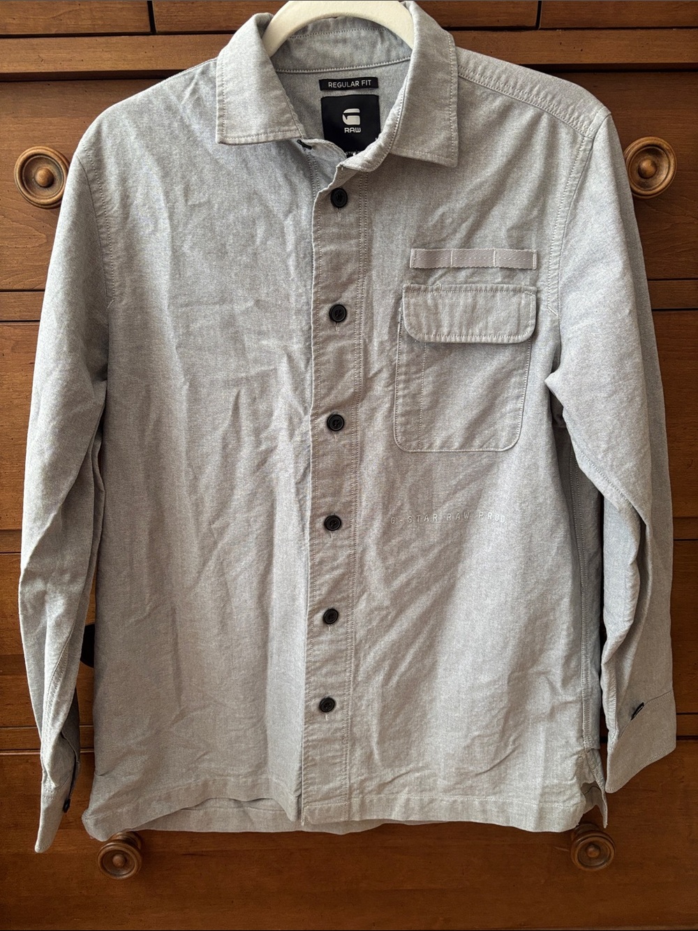 G-Star Light Gray Casual Button-Front Shirt NWOT SZ Medium